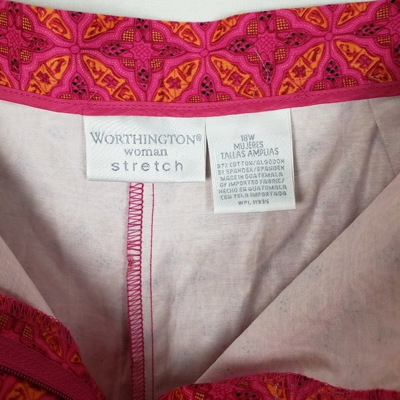 EUC Pink Vibrant Patterned Ankle Pants Women's Size 18W - Picture 6 of 7